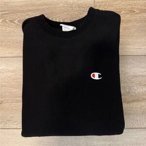 Champion Black Sweatshirt with Red & White Logo
